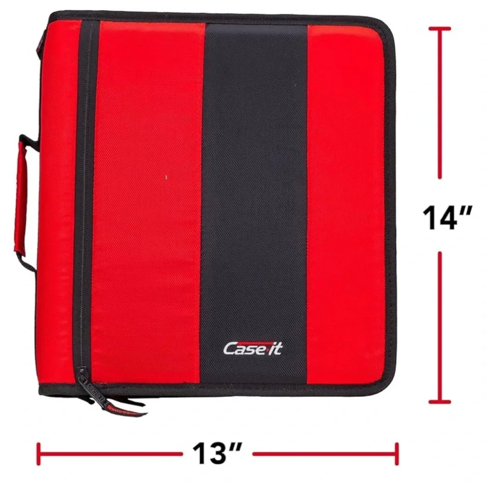 Case-It The Classic Zipper Binder 2 Inch Rings Comes with Shoulder Strap unisex